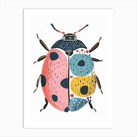 Colourful Insect Illustration Ladybug 22 Art Print