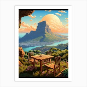 Lions Head Cartoon 3 Art Print