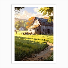 Barns In The Countryside Art Print