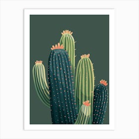 Melocactus Cactus Minimalist Abstract Illustration 1 Art Print