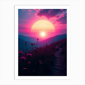 Sunset In The Mountains 42 Art Print