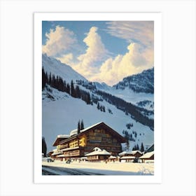Adelboden, Switzerland Ski Resort Vintage Landscape 1 Skiing Poster Art Print