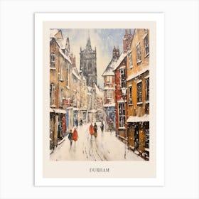 Vintage Winter Painting Poster Durham United Kingdom 1 Art Print