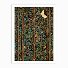 William Morris Moonlight In The Forest 42 Art Print