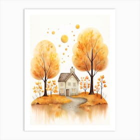 Cute Autumn Fall Scene 78 Art Print