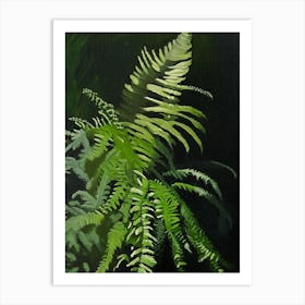 Black Stem Spleenwort Cézanne Style Art Print