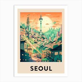 Seoul 4 Vintage Travel Poster Art Print