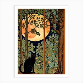 William Morris Black Cat In The Forest Art Print