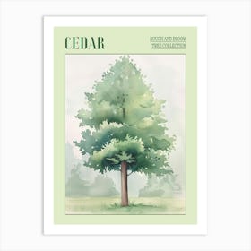 Cedar Tree Atmospheric Watercolour Painting 1 Poster Art Print