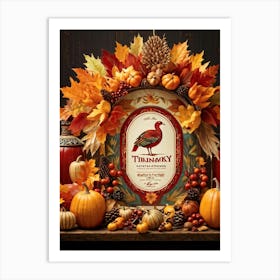 Authentic Turkey Centerpiece Bursting With The Warm Hues Of A Thanksgiving Festival Theme Position (3) Art Print