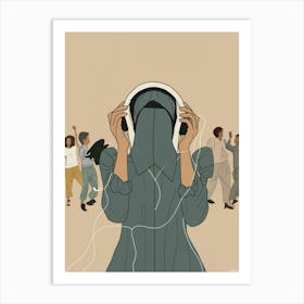 Woman Listening To Music 7 Art Print