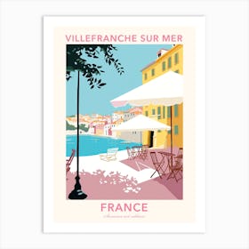 Villefranche Sur Mer, France, Flat Pastels Tones Illustration 4 Poster Art Print