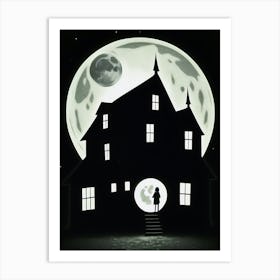 Full Moon In The Haunting House Art Print