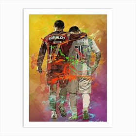 Messi And Ronaldo 1 Art Print