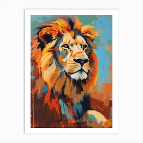 Southwest African Lion Symbolic Imagery Fauvist Painting 1 Art Print