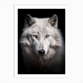Tundra Wolf Portrait Black And White 4 Art Print