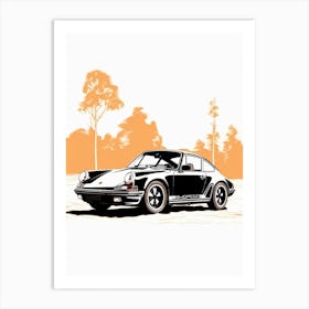 Porche 911 Line Drawing 4 Art Print