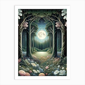 Enchanting Forest AI Art Print