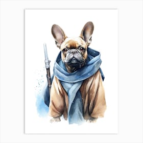 French Bulldog Dog As A Jedi 2 Art Print