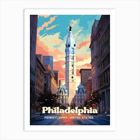 Philadelphia Pennsylvania United States Sunset Travel Art Art Print