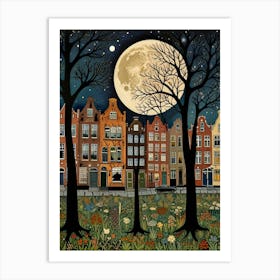 William Morris Amsterdam At Night Art Print