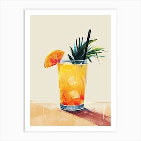 Tequila Cocktail, Mid century Art Print