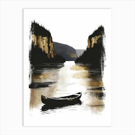 Canoe On The River Art Print