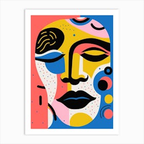 Face Pattern Illustration 4 Art Print