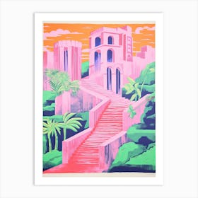 Monaco In Risograph Style 2 Art Print