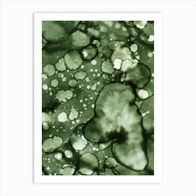 Modern Abstraction In Green Art Print