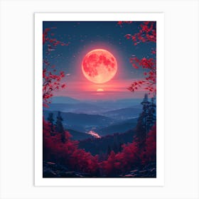 Red Moon Art Print