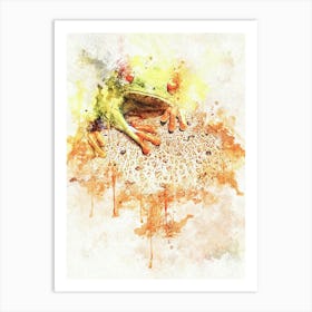 Frog Watercolor Painting Art Print