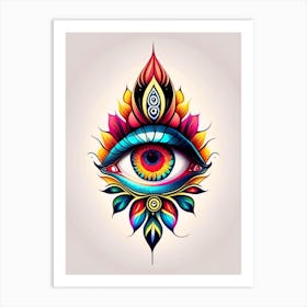 Bindu, Symbol, Third Eye Tattoo 1 Art Print