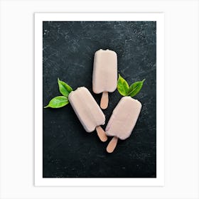 Ice cream — Food kitchen poster/blackboard, photo art 1 Art Print