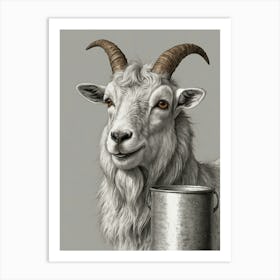 Goat In A Bucket Art Print