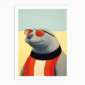 Little Elephant Seal 1 Wearing Sunglasses Art Print