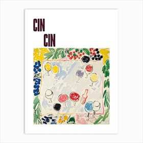 Cin Cin Poster Summer Wine Matisse Style 9 Art Print