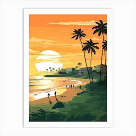 Galle Face Green Beach Colombo Sri Lanka, Vibrant Painting 4 Art Print