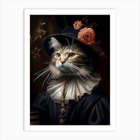 Regal Cat In A Hat D Art Print