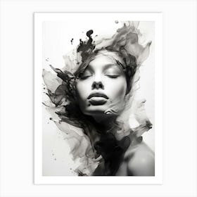 Ephemeral Beauty Abstract Black And White 7 Art Print