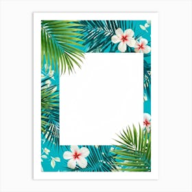 Square Tropical Floral Graphic Tree Branches Embrace Modern Minimalism Amidst A Dense Jungle Of Flo (4) Art Print