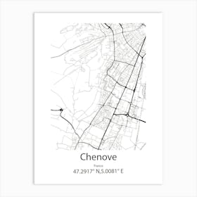 Chenove,France Minimalist Map Art Print