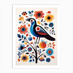 Scandinavian Bird Illustration Magpie 6 Art Print