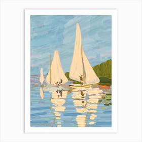 Sailboats On The Water Art Print