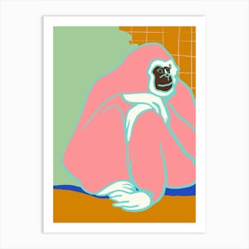 Pink Gorilla Art Print