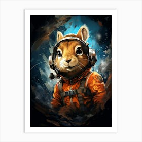 Squirrel In Space Art Print