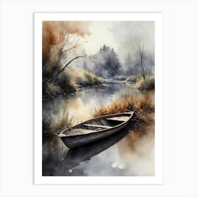 Boat By The River Art Print