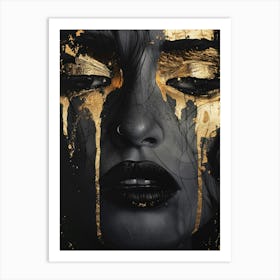 Gold Face 1 Art Print