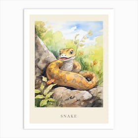 Beatrix Potter Inspired  Animal Watercolour Snake Art Print