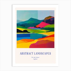 Colourful Abstract The Lake District England 4 Poster Blue Art Print